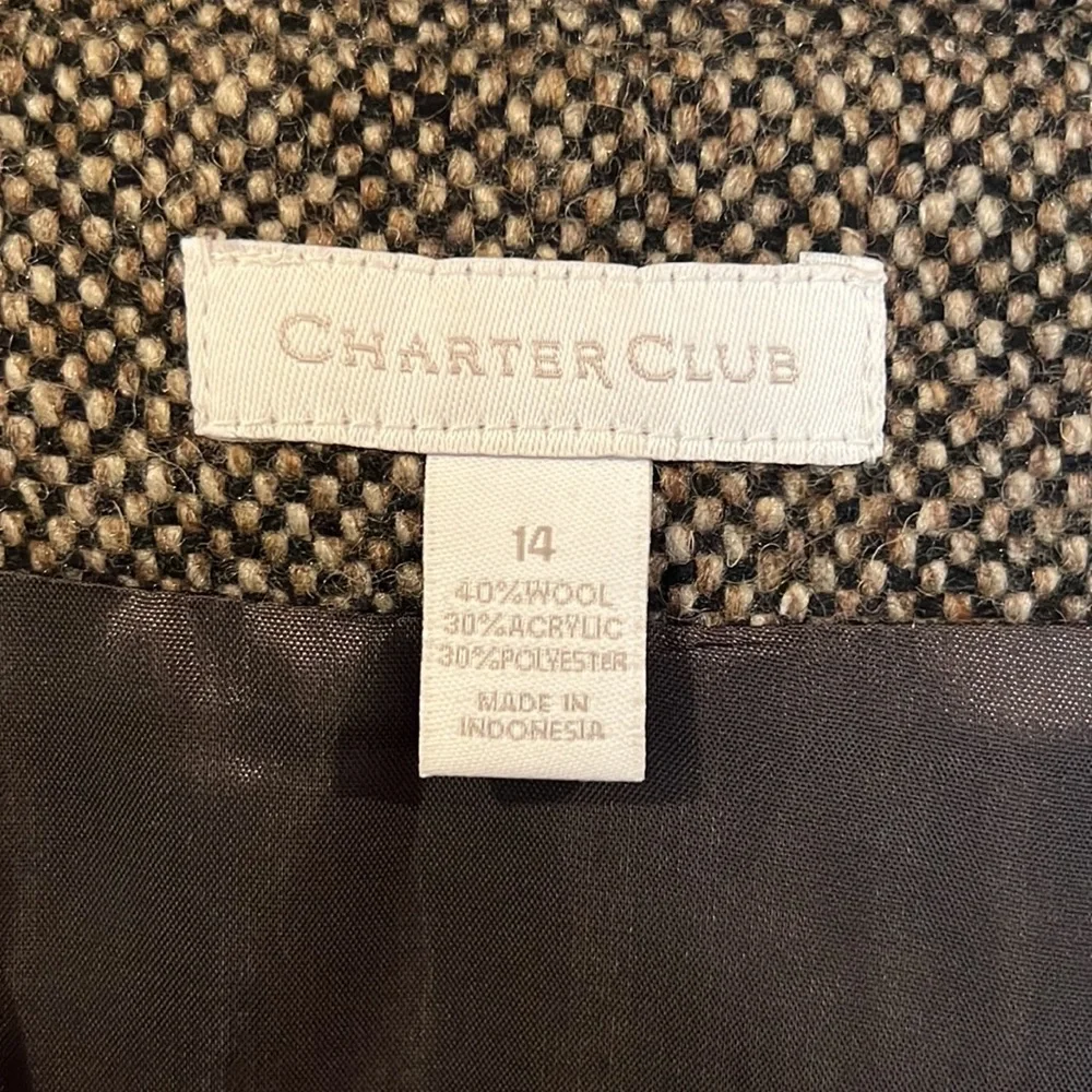 EUC Womens Charter Club Brown Wool Acrylic blend jacket - Picture 4 of 6
